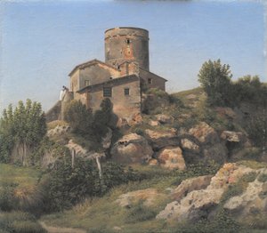 En byggnad nära Tor di Quinto utanför Rom av Christoffer Wilhelm Eckersberg