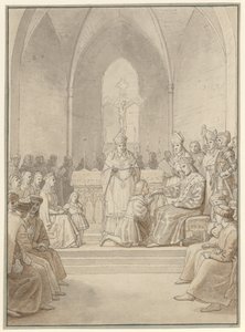Stiftelsen av Elefantorden. av Christoffer Wilhelm Eckersberg