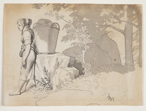 En bondkvinna vilar av Christoffer Wilhelm Eckersberg