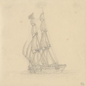 En brigg av Christoffer Wilhelm Eckersberg