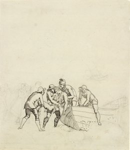 Fiskarna från Hornbæk - studera för huvudgruppen av Christoffer Wilhelm Eckersberg