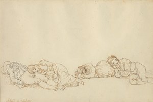 Fyra sovande parisare av Christoffer Wilhelm Eckersberg