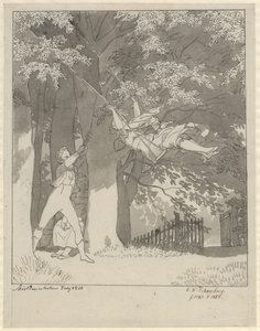 Gungan. Från skogen vid Skjoldnæsholm av Christoffer Wilhelm Eckersberg