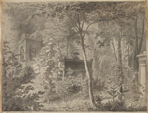 Molières grav i Jardin Elysée des Petits Augustins, Paris 10 juni (1811) av Christoffer Wilhelm Eckersberg