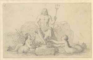 Neptunus och två nereider. av Christoffer Wilhelm Eckersberg