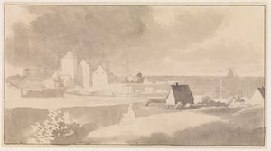 Prospekt av Korsør av Christoffer Wilhelm Eckersberg