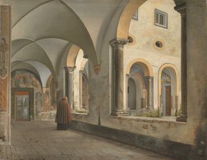 Klostret i Franciskanerklostret Santa Maria i Aracoeli i Rom av Christoffer Wilhelm Eckersberg