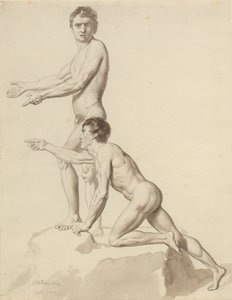 Två israeliter på ett stenblock av Christoffer Wilhelm Eckersberg