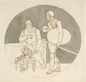 Två krigare, en stående, den andra sittande av Christoffer Wilhelm Eckersberg