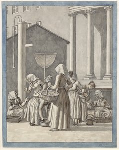 Torvekoner i Köpenhamn av Christoffer Wilhelm Eckersberg