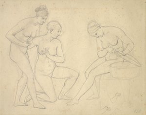 Utkast till bilden av Cekrops döttrar. av Christoffer Wilhelm Eckersberg