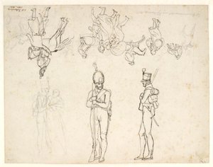 Utkast till ett antal figurer i en skildring av Köpenhamns bombardemang av Christoffer Wilhelm Eckersberg