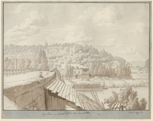 Utsikt från Sevres av den gamla Seinebron med parken i Saint Cloud i bakgrunden av Christoffer Wilhelm Eckersberg