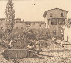 Utsikt över en italiensk by av Christoffer Wilhelm Eckersberg