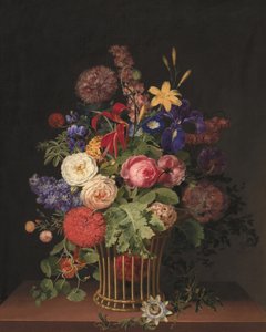 En ljus korg med blommor av C. D. Fritzsch av C. D. Fritzsch