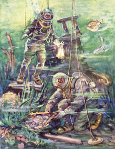 I undervattensvärlden (färg litho) av C. Dudley Tennant