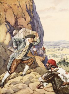 James Bruce hjälper sin dumma följare (litho) av C. Dudley Tennant