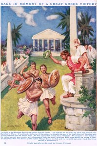 The Marathon: Race in Memory of a Great Greek Victory, illustration från 