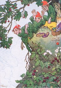 Ett äventyr på klippan, från My Magazine, pub.1922 (färg litho) av C. E. B. Bernard