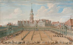 Parad av damernas ringlopp den 6 juni 1709 i Dresden, 1710 av C. H. Fritzsche