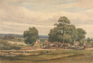 Emery Down nära Lyndhurst, New Forest, Hants (akvarell och grafit på papper)