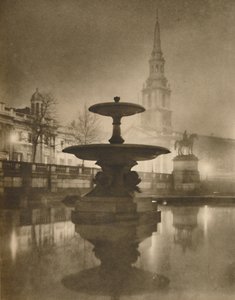 "Nattregn har förvandlat trottoarerna till en pool av reflektioner", c1935. av Calkin
