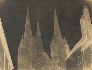 Studie av spirorna på katedralen i Lichfield,1845-1850 (foto)