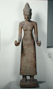 Staty av gudinnan, Lakshmi, från Preah Ko, Bayon Style