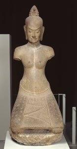 Staty av Jayarajadevi i skepnad av den buddhistiska gudomen Tara eller Prajnaparamita (sandsten)