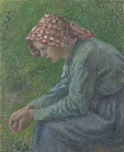 En sittande bondkvinna, 1885 av Camille Jacob Pissarro