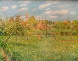 Äppelträd i Eragny, Morgonsol, c1896 av Camille Jacob Pissarro