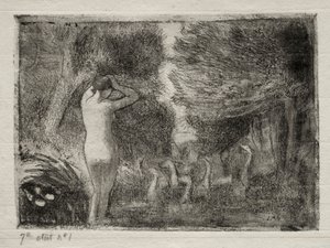 Badare och gäss, 1895. av Camille Jacob Pissarro