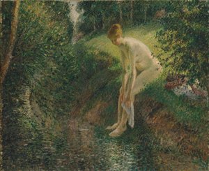 Badare i skogen, 1895 av Camille Jacob Pissarro