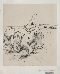 Cowherder, c. 1899. av Camille Jacob Pissarro