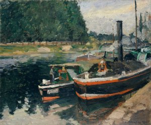 Pråmar i hamnen i Pontoise