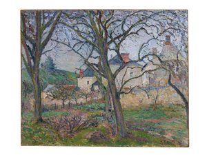 Maubuissons trädgård, sedd mot Saint-Denis kust, Pontoise, 1876 av Camille Jacob Pissarro