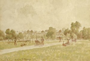 Regents Park, London, 1890 (wc & penna på papper) av Camille Jacob Pissarro