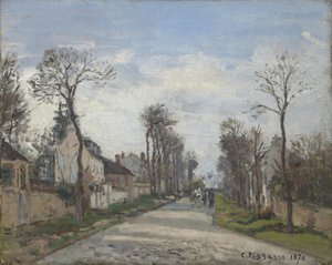 Vägen till Versailles, Louveciennes, 1870 av Camille Jacob Pissarro