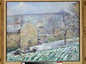 Snöeffekt på Eremitaget. Målning av Camille Pissarro (1830-1903) av Camille Jacob Pissarro