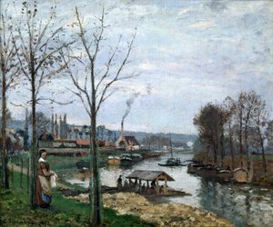 Laundrette, Port Marly, 1872. av Camille Jacob Pissarro