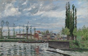 Slussen vid Pontoise, 1872. av Camille Jacob Pissarro