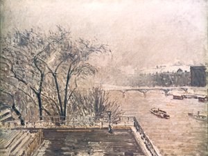 Louvren under snö, 1902 av Camille Jacob Pissarro