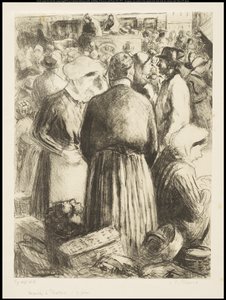 Marknaden i Pontoise, ca 1895 av Camille Jacob Pissarro