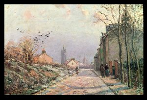 Vägen, effekt av vintern; Vägen, vintereffekten, 1872 av Camille Jacob Pissarro