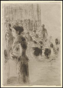 The Servant Girl Marketing, 1888 av Camille Jacob Pissarro