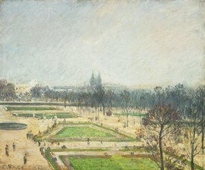 Tuilerierna Dammar, Mist; The Tuileries Basin, Mist, 1900 av Camille Jacob Pissarro