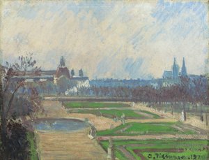 Tuilerierna och Louvren, 1900 av Camille Jacob Pissarro