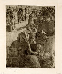 Grönsaksmarknaden i Pontoise, 1891 av Camille Jacob Pissarro
