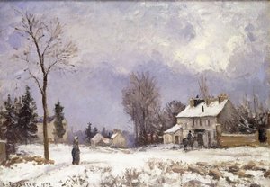 Versaillesvägen vid Saint-Germain vid Louveciennes, 1872 av Camille Jacob Pissarro