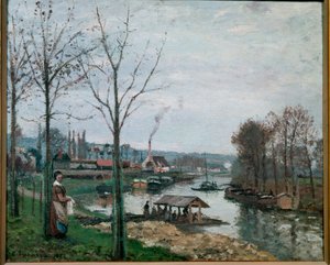 Tvätthuset i Port Marly av Camille Jacob Pissarro